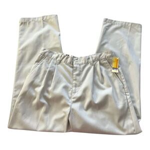 Dockers Boys Pleated Pants Husky Fit Size 11 Beige Cotton Straight Leg W31xL27